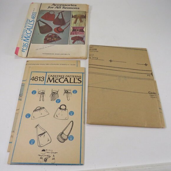 McCalls 6413 Sewing Pattern Purses/ Bags and Belts UNCUT - Picture 3 of 6